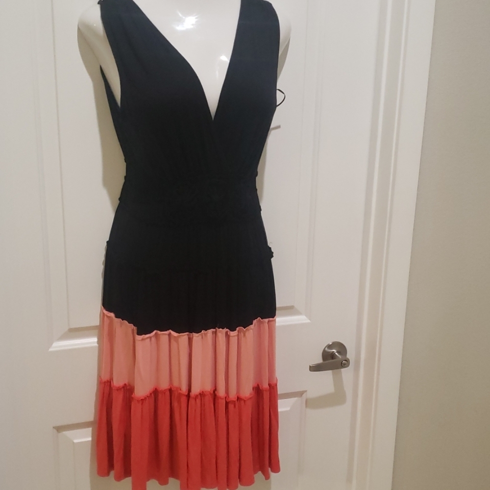 Cute Peasant Dress with Flower Detail